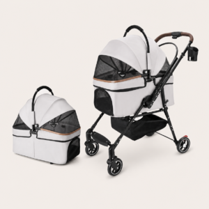 3-in-1 Luxury Pet Stroller with Detachable Carrier