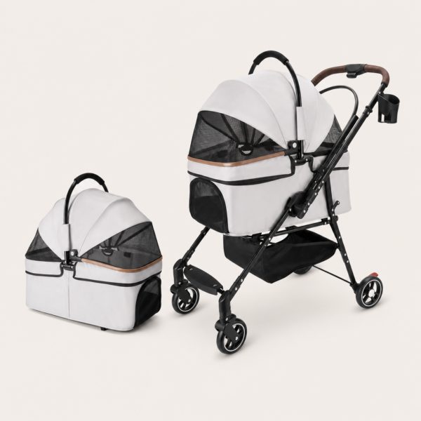 3-in-1 Luxury Pet Stroller with Detachable Carrier