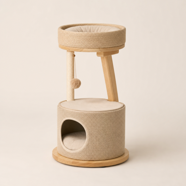 Small Modern Wood Cat Tree