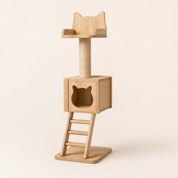 Solid Wood Vertical Cat Tower