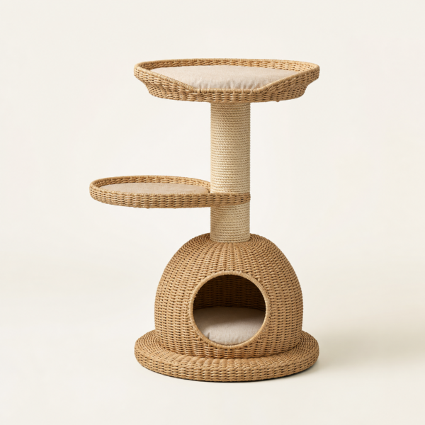 COSTOFFS 91 cm Rattan Cat Tower