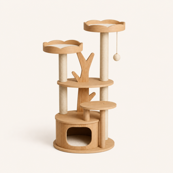 PAWZ Road Floral Solid Wood Cat Tower