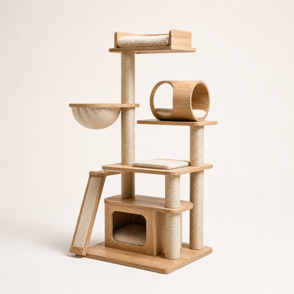 Multi-Level Cat Scratching and Climbing Structure
