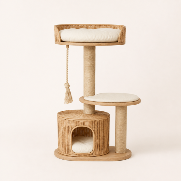 104 cm Rattan Cat Activity Tree